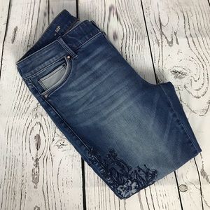 White House Black Market Embroidered Jeans